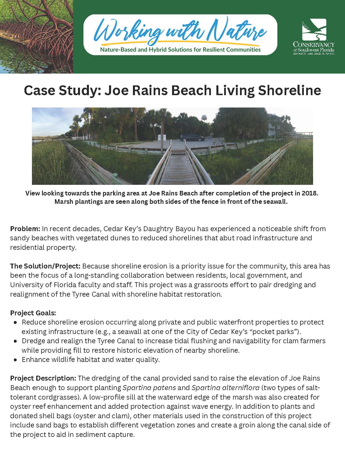 NBS Fact Sheet Joe Rains Beach Living Shoreline Finalized July2025 Standard Page 1